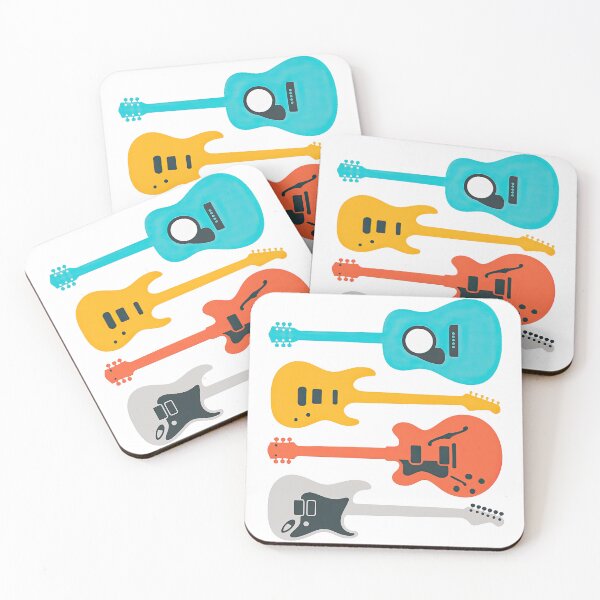 Item preview, Minimalist Colorful Guitar Shapes Modern Music Design designed and sold by ArtfulWeave.