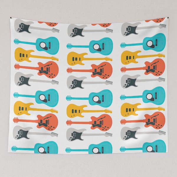 Item preview, Minimalist Colorful Guitar Shapes Modern Music Design designed and sold by ArtfulWeave.