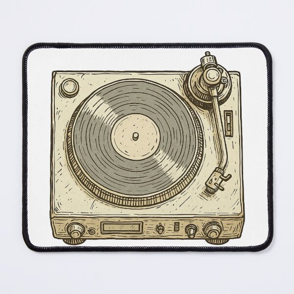 Item preview, Vintage Turntable Record Player Retro Music Art designed and sold by ArtfulWeave.