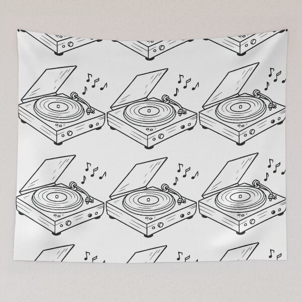 Item preview, Turntable Record Player Line Art Minimalist Design designed and sold by ArtfulWeave.