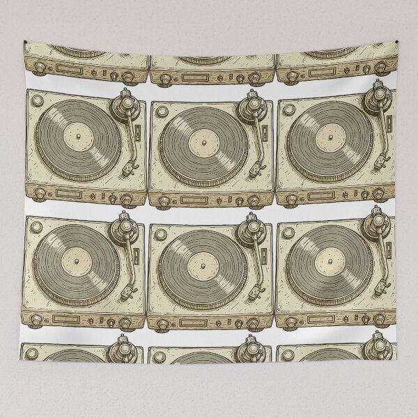 Item preview, Vintage Turntable Record Player Retro Music Art designed and sold by ArtfulWeave.