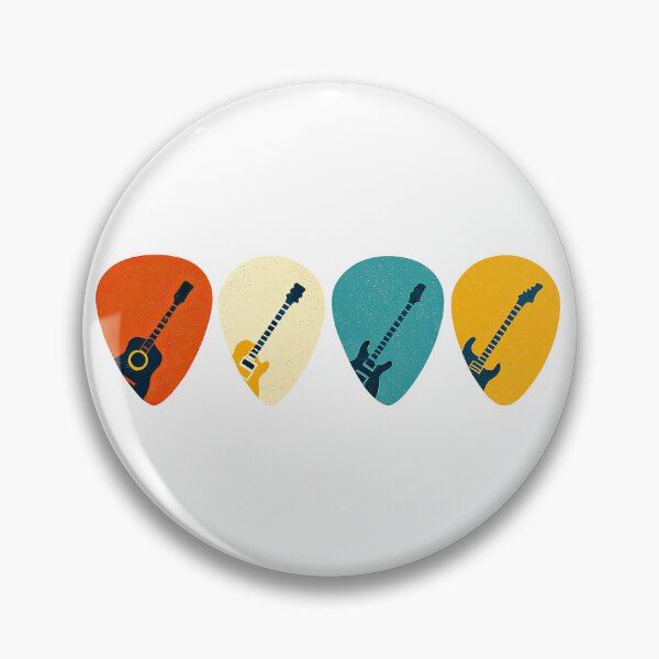 Item preview, Púas de guitarra con diseño vintage de silueta de guitarra designed and sold by ArtfulWeave.