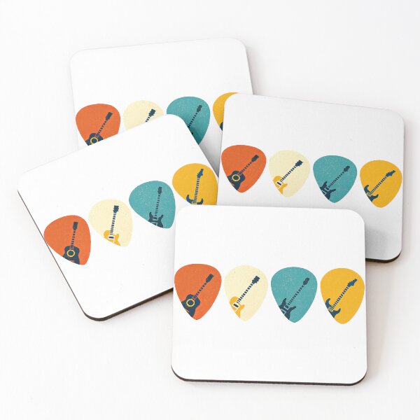 Item preview, Guitar Picks with Guitar Silhouette Vintage Design designed and sold by ArtfulWeave.
