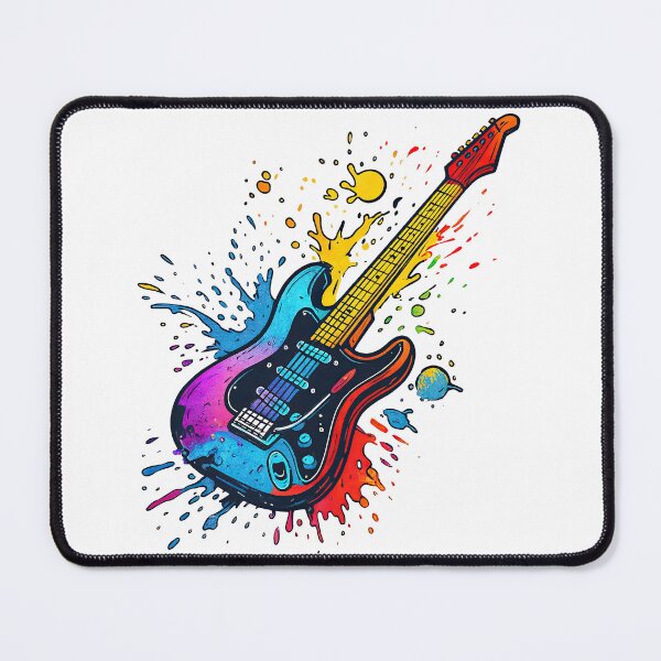 Item preview, Colorful Electric Guitar with Paint Splash Art Design designed and sold by ArtfulWeave.