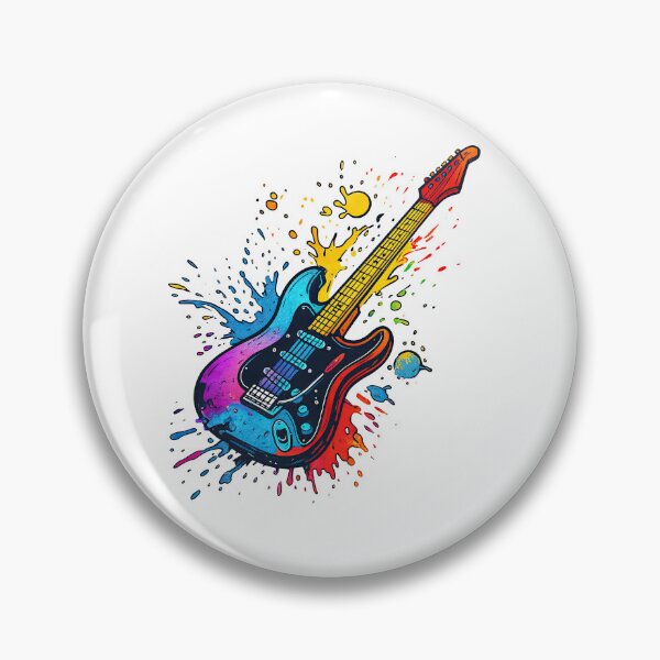 Item preview, Colorful Electric Guitar with Paint Splash Art Design designed and sold by ArtfulWeave.