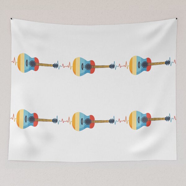 Item preview, Colorful Acoustic Guitar with Heartbeat Line Music Design designed and sold by ArtfulWeave.