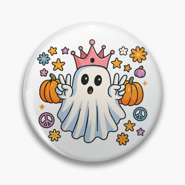 Item preview, Cute Ghost Princess with Pumpkins Halloween Illustration designed and sold by ArtfulWeave.