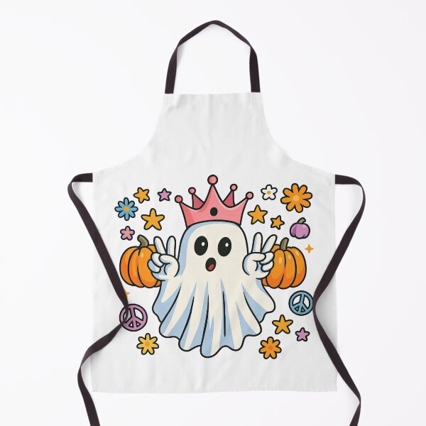 Item preview, Cute Ghost Princess with Pumpkins Halloween Illustration designed and sold by ArtfulWeave.