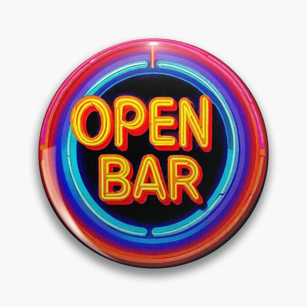Item preview, Vintage psychedelic Neon "OPEN BAR" inside a circle. designed and sold by Giulivo Store Graphic.