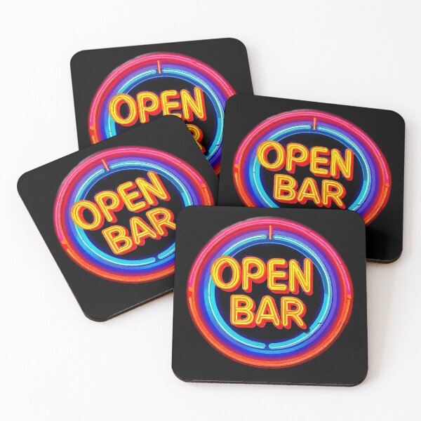 Item preview, Vintage psychedelic Neon "OPEN BAR" inside a circle. designed and sold by Giulivo Store Graphic.