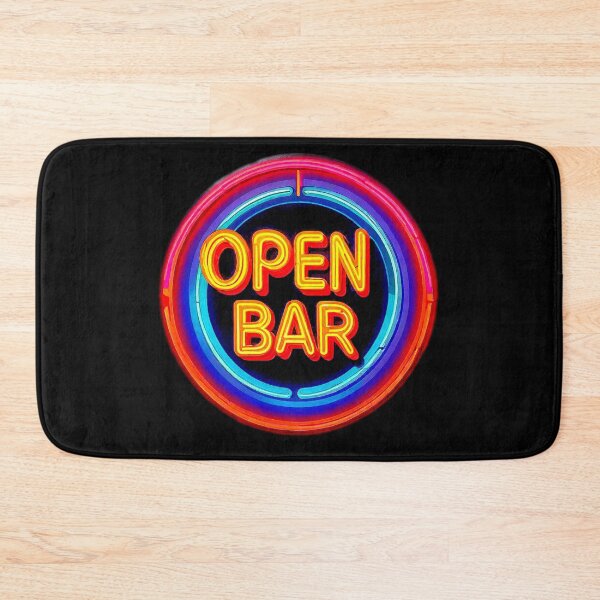 Item preview, Vintage psychedelic Neon "OPEN BAR" inside a circle. designed and sold by Giulivo Store Graphic.
