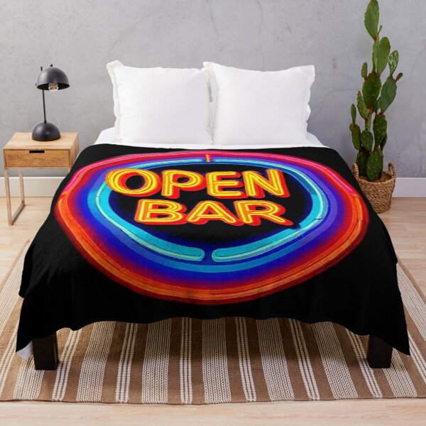 Item preview, Vintage psychedelic Neon "OPEN BAR" inside a circle. designed and sold by Giulivo Store Graphic.