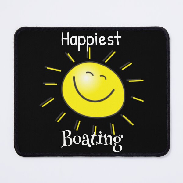 Item preview, Happiest Boating – Bright Yellow Grin Design designed and sold by RedDogStudio.