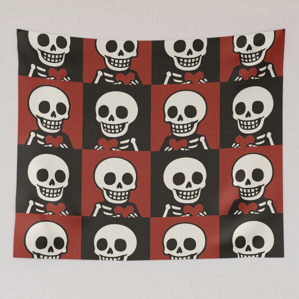 Item preview, Skeleton Heart Goth Pattern designed and sold by Owcomm.