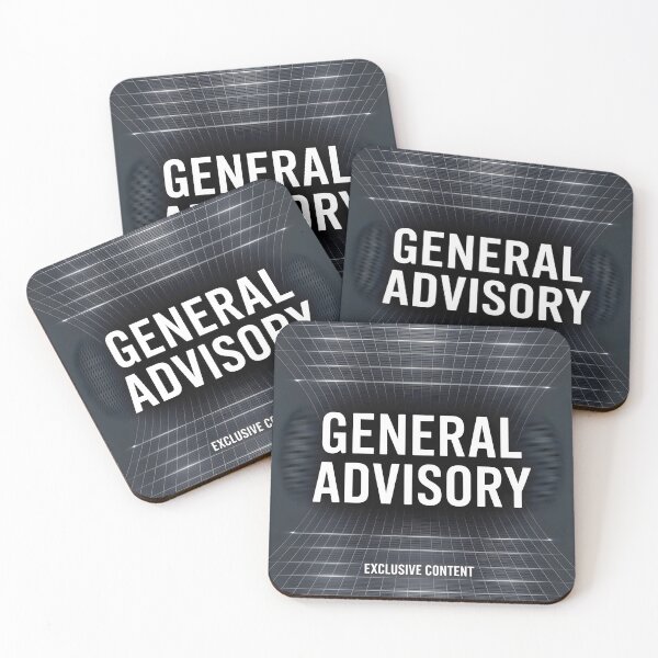 Item preview, General Advisory – Exclusive Content Warning with Modern Grid Halo Glow designed and sold by EmeraldeaArt.