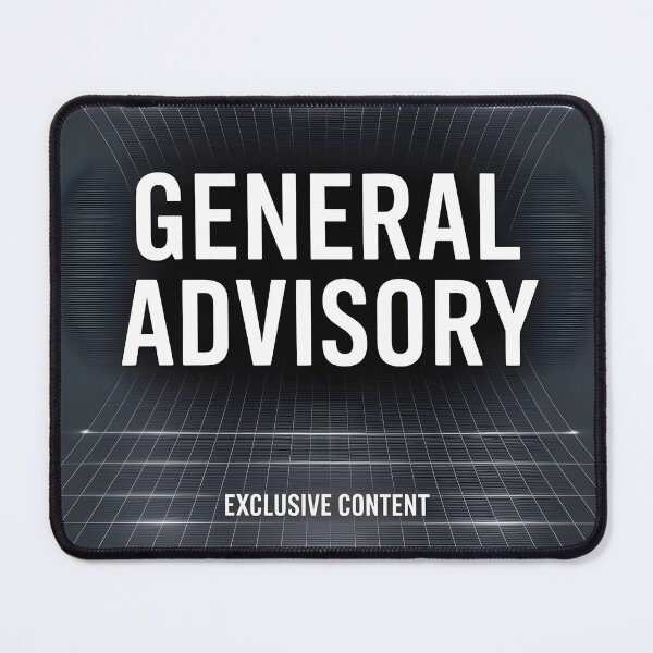 Item preview, General Advisory – Exclusive Content Warning with Modern Grid Halo Glow designed and sold by EmeraldeaArt.