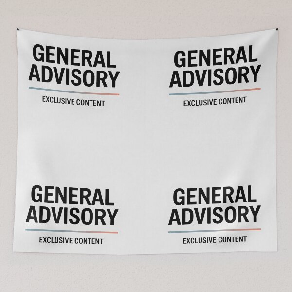 Item preview, General Advisory – Minimal Exclusive Content Design with Stripe on White designed and sold by EmeraldeaArt.