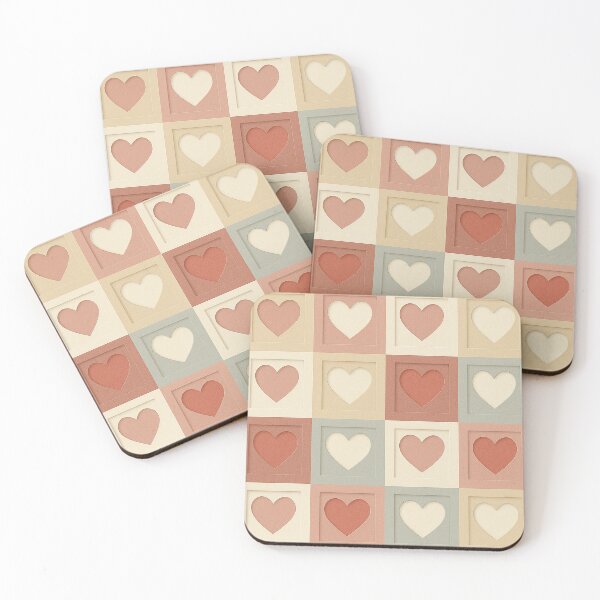 Item preview, Soft Tones Heart Grid Pattern designed and sold by Owcomm.