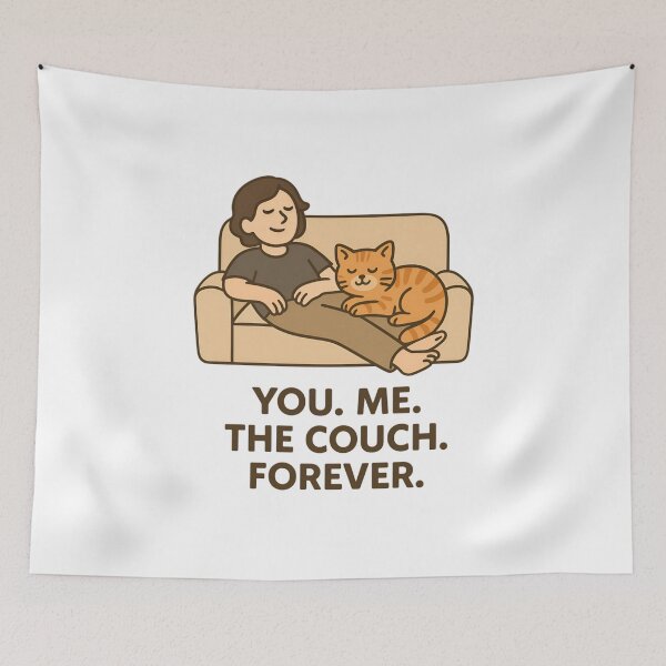 Item preview, You. Me. The Couch. Forever. – Minimalist Cat Love designed and sold by ALITOPRINCE.