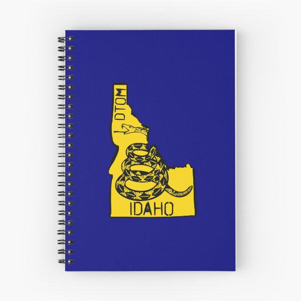Item preview, IDAHOAN   - Libertarian - Don't Tread On Me Gadsden Snake on  IDAHO Map on Blue default background, #020279 DTOM = Don't Tread On Me designed and sold by pelagio.