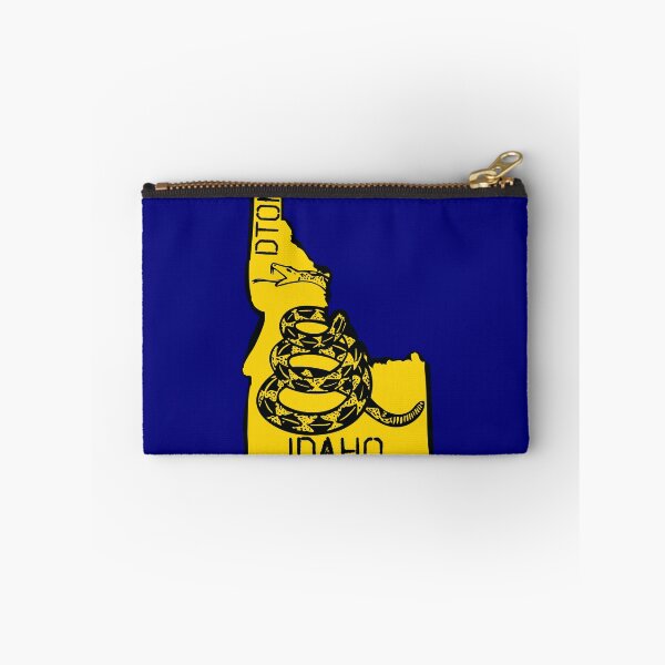 Item preview, IDAHOAN   - Libertarian - Don't Tread On Me Gadsden Snake on  IDAHO Map on Blue default background, #020279 DTOM = Don't Tread On Me designed and sold by pelagio.