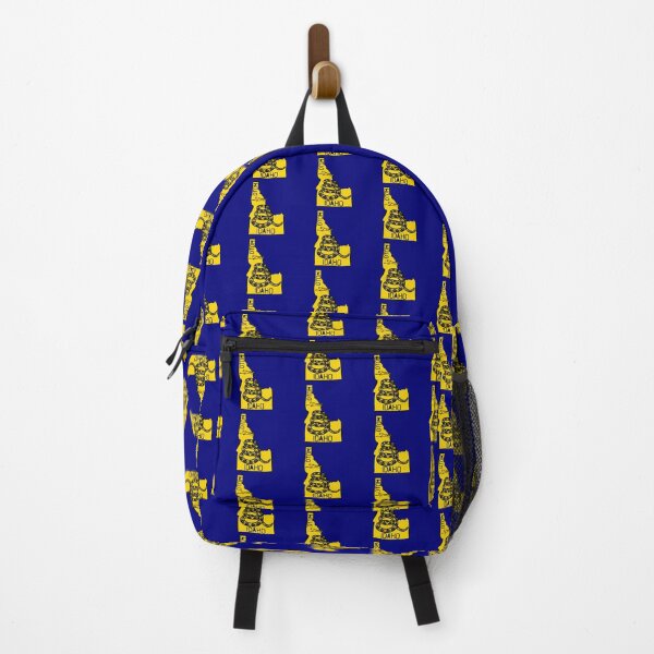 Item preview, IDAHOAN - Libertarian - Don't Tread On Me Gadsden Snake on IDAHO Map on Blue default background, #020279 DTOM = Don't Tread On Me designed and sold by pelagio.
