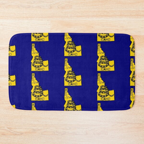 Item preview, IDAHOAN   - Libertarian - Don't Tread On Me Gadsden Snake on  IDAHO Map on Blue default background, #020279 DTOM = Don't Tread On Me designed and sold by pelagio.
