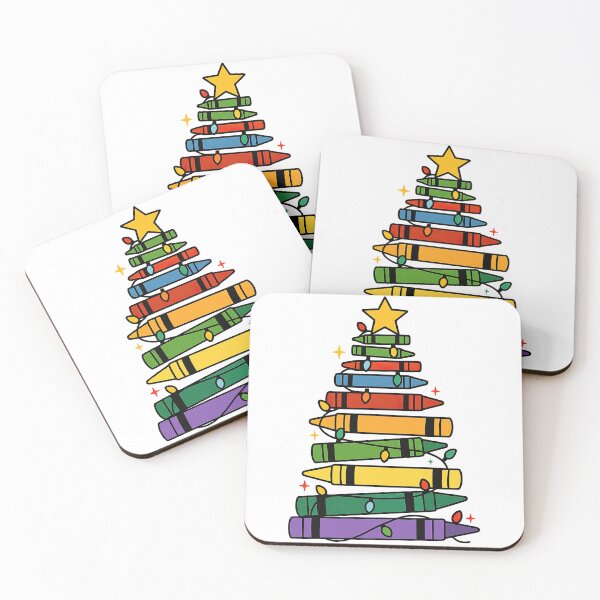 Item preview, Crayon Christmas Tree Rainbow Teacher Art Design designed and sold by ArtfulWeave.