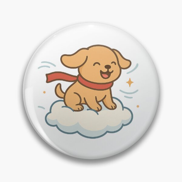 Artikelvorschau, Drifting Puppy on Cloud – Cute Dog with Flying Scarf in Sky entworfen und verkauft von SheepyDaily.