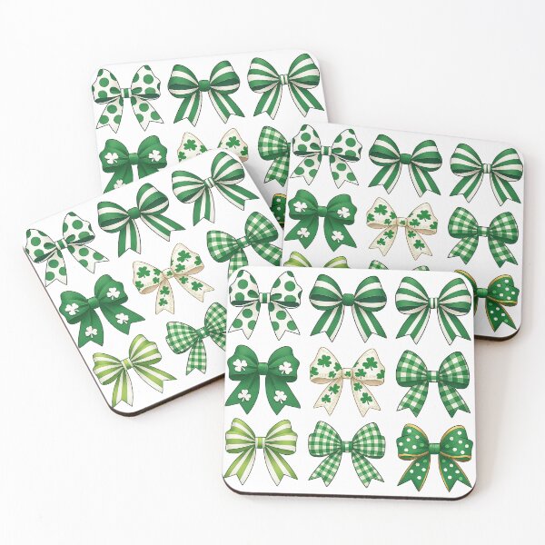 Item preview, Green Shamrock and Striped Bows St Patrick’s Day Collection designed and sold by ArtfulWeave.