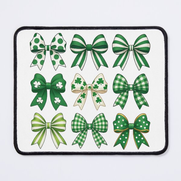 Item preview, Green Shamrock and Striped Bows St Patrick’s Day Collection designed and sold by ArtfulWeave.