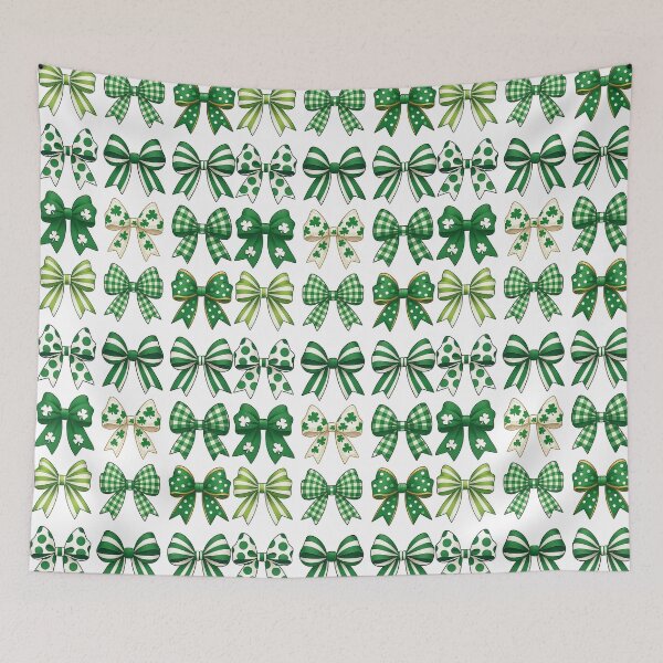 Item preview, Green Shamrock and Striped Bows St Patrick’s Day Collection designed and sold by ArtfulWeave.