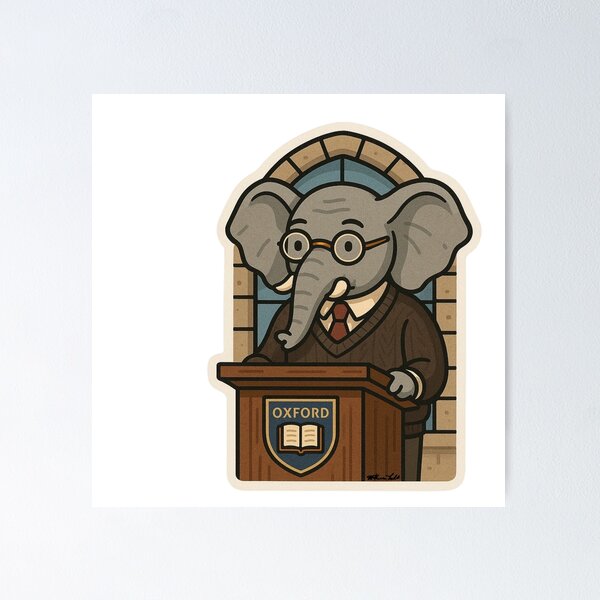 Item preview, Professor Trunksworth at Oxford- College Sticker designed and sold by Cosmic-Meadows.