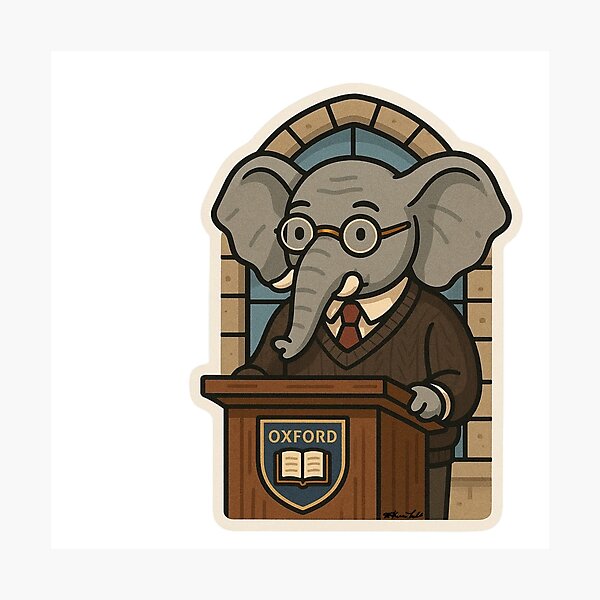 Item preview, Professor Trunksworth at Oxford- College Sticker designed and sold by Cosmic-Meadows.