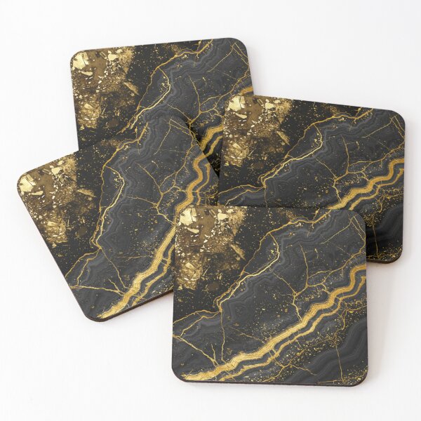 Item preview, Golden Cracks on Midnight Marble designed and sold by GemShimmerCo.