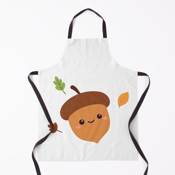 Item preview, Cute Kawaii Acorn with Smiling Face and Leaves designed and sold by ArtfulWeave.