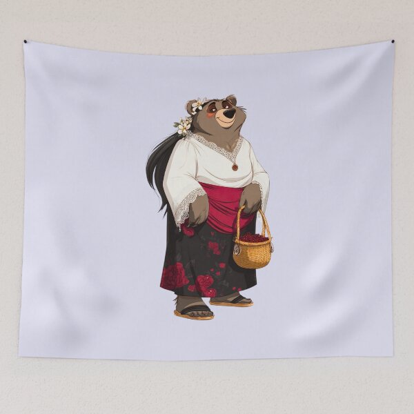 Item preview, Blossom Gatherer Bear designed and sold by MYTHIC PEEL STICKERS.