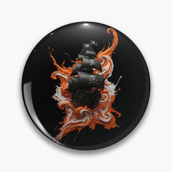 Item preview, Abstract Pirate Ship Art: Turbulent Waves & Jolly Roger Skull designed and sold by 4xF.