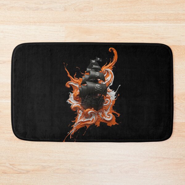 Item preview, Abstract Pirate Ship Art: Turbulent Waves & Jolly Roger Skull designed and sold by 4xF.