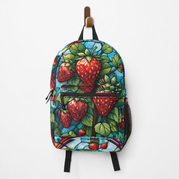 Item preview, Stained Glass of a Bunch of Red Strawberries designed and sold by Ciervo Primavera.