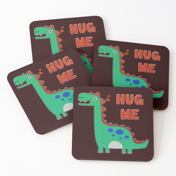 Item preview, hug me - cute and funny dinosaur badge embroidery iron patch textured graphic artwork designed and sold by hayrpictures.