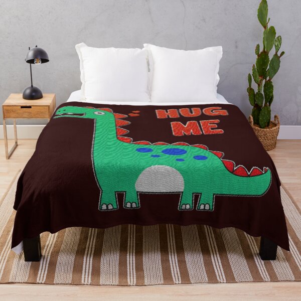 Item preview, hug me - cute and funny dinosaur badge embroidery iron patch textured graphic artwork designed and sold by hayrpictures.