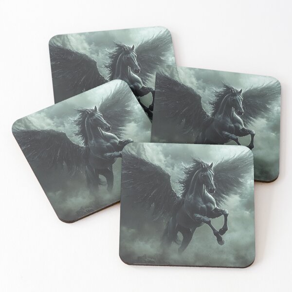 Item preview, Black Flying Stallion in the Clouds designed and sold by CritterWisdom.