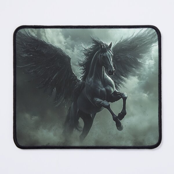Item preview, Black Flying Stallion in the Clouds designed and sold by CritterWisdom.