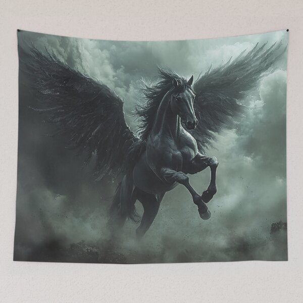 Item preview, Black Flying Stallion in the Clouds designed and sold by CritterWisdom.