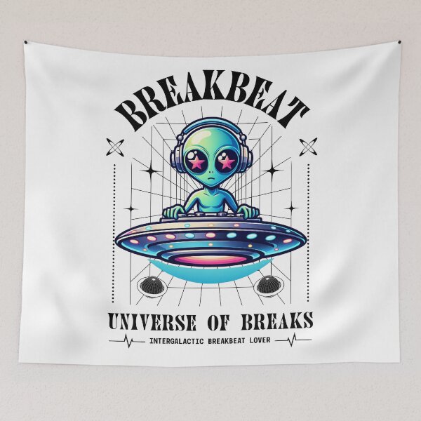 Item preview, BREAKBEAT  - Alien Ufo Decks (Black) designed and sold by Discothreadz.