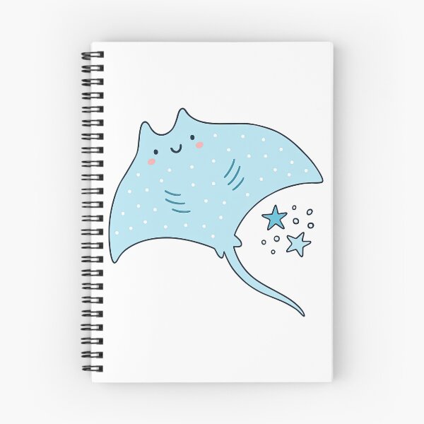 Item preview, Cute Kawaii Blue Manta Ray with Stars designed and sold by ArtfulWeave.