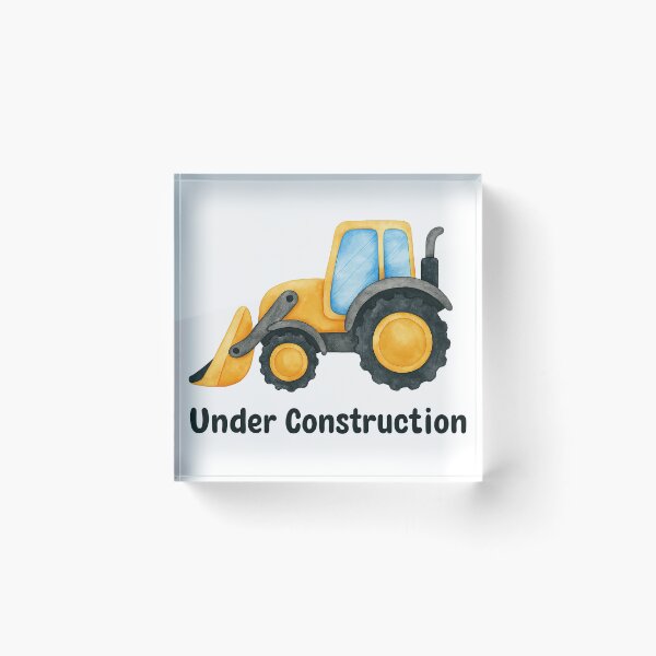 Item preview, Under Construction Yellow Bulldozer Watercolor Design designed and sold by ArtfulWeave.