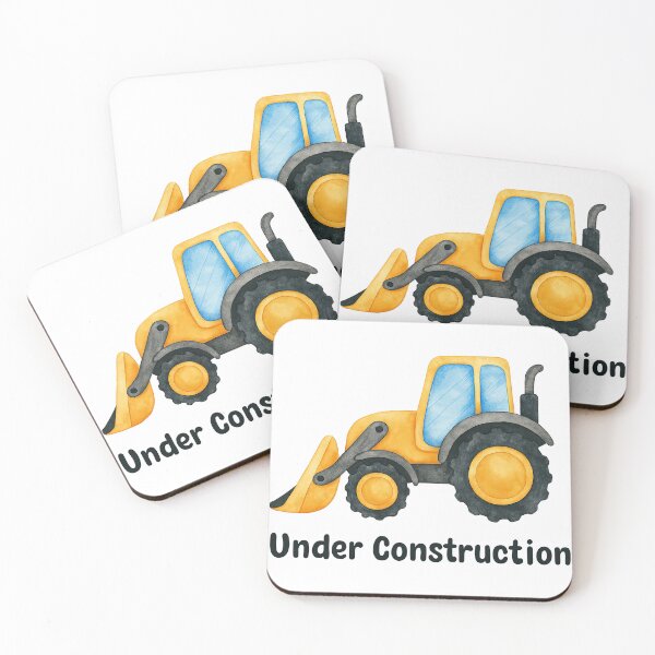 Item preview, Under Construction Yellow Bulldozer Watercolor Design designed and sold by ArtfulWeave.