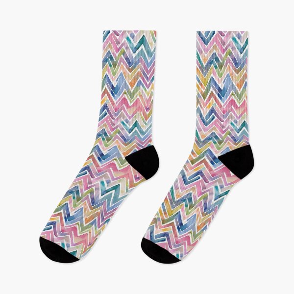 Aperçu de l'œuvre Motif zigzag aquarelle pastel créée et vendue par MariPon.
